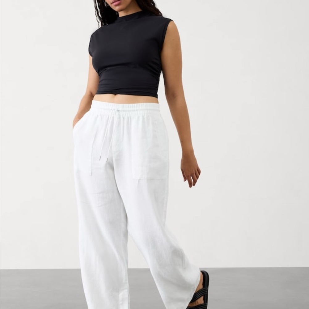 Athleta White Retreat Linen Pants